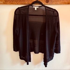 Dana Buchman—Woven Viscose Blend Open Cardigan